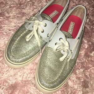 Silver Glitter Sperry Shoes! Size 8✨